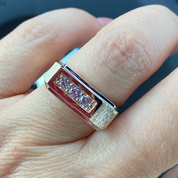 8mm Mens Engagement Ring Solid 14k Yellow Gold - Picture 12 of 15